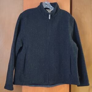 Womens Woolrich Full Zip Fleece Jacket Medium Casual Layering Travel Dark Gray